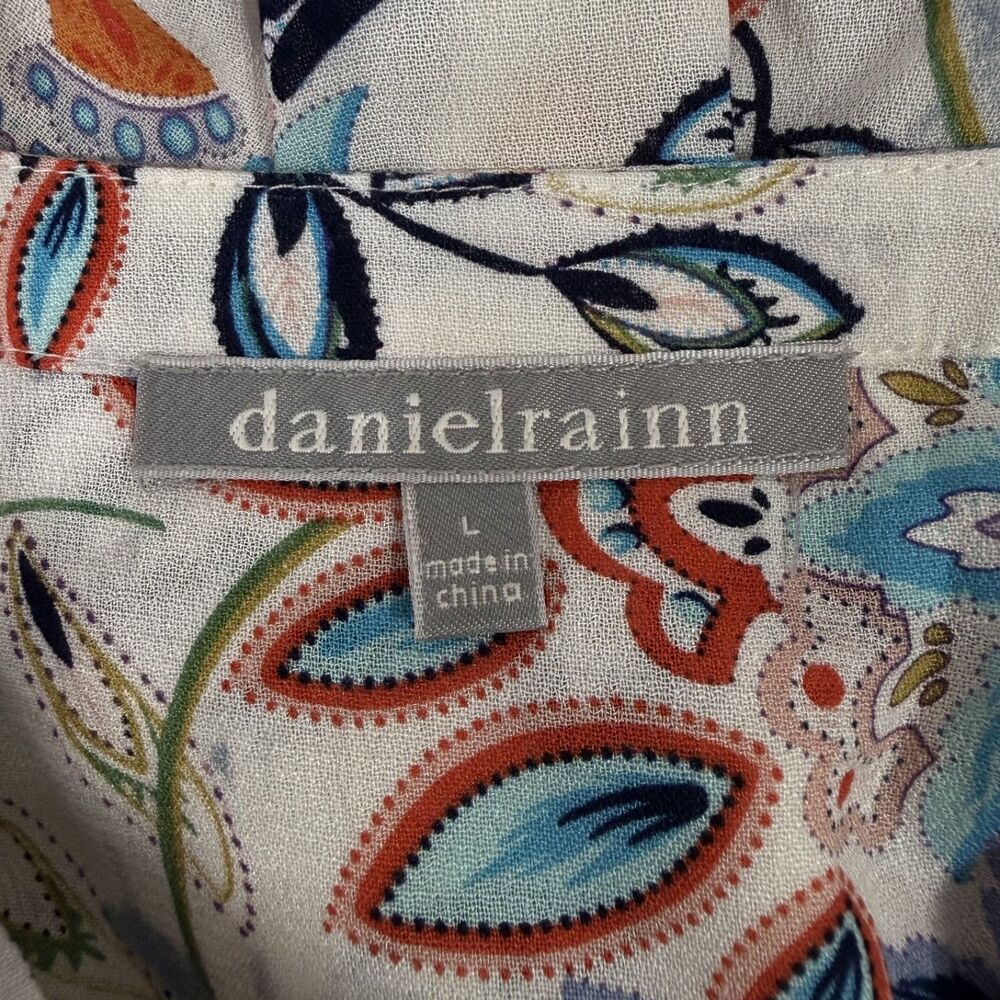 Daniel Rainn Women's Large Multicolor Floral Elegant 3/4 Sleeve Blouse Top - Picture 4 of 6